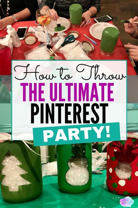 Are you guilty of Pinning a ton of craft ideas on Pinterest and never doing anything with them?! If this is you, consider throwing a Pinterest Party this holiday season! Gather a group of ladies, family or friends and get to crafting. Here are my tips and tricks to hosting the perfect Pinterest Party! #christmasparty #christmascraft #Crafts #lakelifestateofmind How To Host A Craft Party, Hosting A Craft Party, Christmas Craft Night Ideas Ladies Group, Ladies Night Christmas Craft, Diy Craft Party Ideas For Adults, Ladies Christmas Craft Night Ideas, Christmas Ladies Night Ideas, Christmas Group Crafts For Adults, Christmas Craft Night Ideas