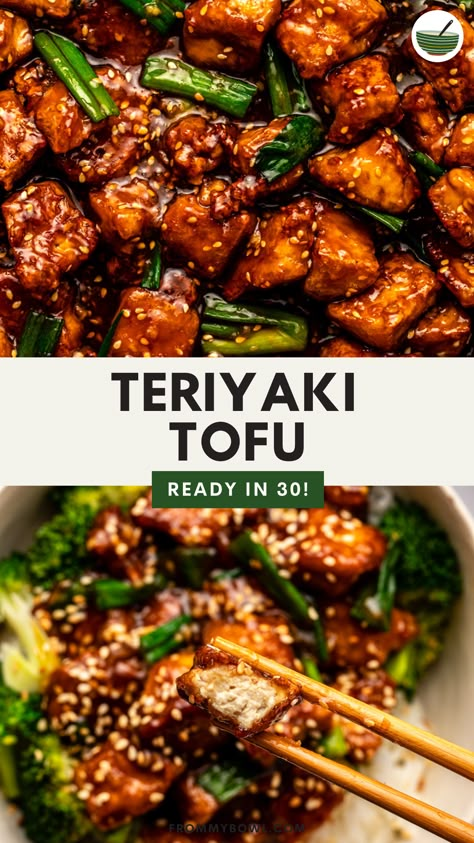 Teriyaki Tofu is made with crispy tofu tossed in a wholesome, sticky teriyaki sauce. Serve over rice with veggies for the ultimate plant-based meal. Gluten-free, grain-free option. Rice With Veggies, Tofu Recipes Healthy, Tofu Recipes Vegan, Teriyaki Tofu, Serve Over Rice, Tofu Dishes, Vegan Tofu, Crispy Tofu, Tasty Vegetarian Recipes