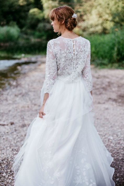 When we think about autumn brides, one of the loveliest wedding trends coming through this season has to be the stylish bridal cover ups! From bridal boleros, capes, sheer wraps and more, there are many beautiful ways to cover up your shoulder and fight off the chill. Here are some handpicked styles we absolutely love … Bridal Overskirt, The Beginning Of Forever, Lace Top Wedding, Fall Wedding Style, Bridal Skirt, Cozy Wedding, Romantic Dresses, Bridal Cover Up, Autumn Bride