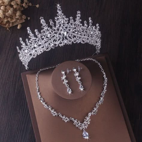 Pearl Bridal Jewelry Sets, Crystal Bridal Jewelry Sets, Opal Jewelry Set, Dubai Gold Jewelry, Wedding Dress Jewelry, Style Africain, Crown Earrings, Pearl Bridal Jewelry, Crown Necklace