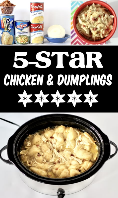 Crockpot Chicken and Dumplings Recipe Chicken And Biscuits Crockpot, Biscuit Chicken And Dumplings, Crockpot Recipe Chicken, Easy Chicken Dumpling Recipes, Simple Crockpot, Chicken And Dumplings Recipe, Crockpot Chicken And Dumplings, Chicken Crockpot Recipes Easy, Healthy Dinner Recipes Crockpot