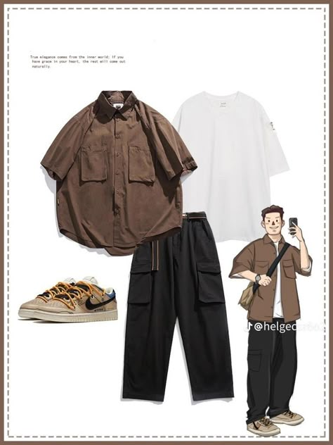 Chubby Boy Outfits, Chubby Men Outfits, Brown Shirt Outfit Men, Chubby Guy Outfits, Men's Casual Outfits Winter, Chubby Men Fashion, Outfits For Big Men, Clothes For Big Men, Fat Guy Fashion