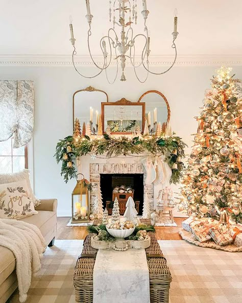 Interior designer Jenny Brooks brings sentimental charm to every room of her holiday home. Take a peek inside her cozy, style-filled space—follow the link! (📷 and design: Jenny Brooks) https://thecottagejournal.com/interior-designer-jenny-brooks-brings-sentimental-style-to-her-holiday-home/ French Country Christmas Tree, Christmas Mantel Decorating Ideas, Shabby Chic Christmas Decorations, Country Christmas Trees, Mantel Decorating Ideas, Chic Christmas Decor, French Country Christmas, Living Room Mantel, Cross Decor