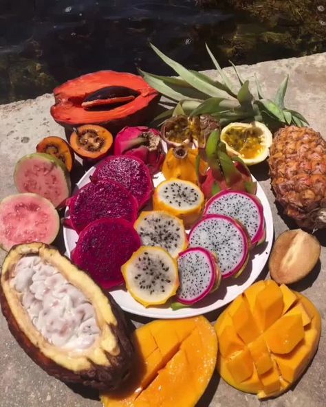 Rare Fruits, Tropical Food, Beautiful Fruits, Exotic Food, Fruit Platter, Exotic Fruit, Tropical Fruits, Food Platters, Tropical Fruit