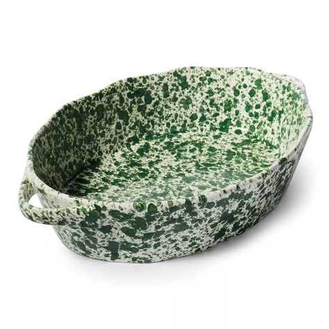 Sur La Table Green Splatter Oval Baker Kitchen Table Decorations, Apartment Needs, Summer Centerpieces, Apartment Goals, Zillow Homes, Cleaning Kitchen, Charleston Homes, Happy Kitchen, Birthday Party Tables