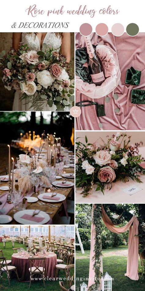 Top 8 Rose Pink Winter Wedding Ideas – Clear Wedding Invites Wedding Rose Gold Theme, Blush Fall Wedding, Grey Wedding Invitations, Wedding Color Combos, Wedding Ceremony Ideas, Mauve Wedding, Pink And Gold Wedding, Winter Wedding Colors, Dusty Rose Wedding