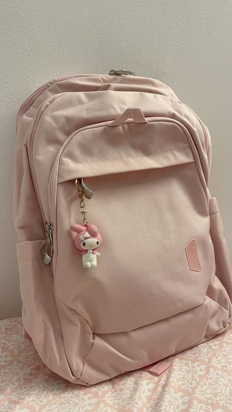 Cute Backpack For School, Coquette Bag School, Aesthetic School Bags, Aesthetic School Bag, School Bag Aesthetic, Pink School Bag, School Supplies Bag, Dream Backpack, Hello Kitty School Bag