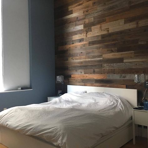 White Game Room, Rustic Wood Paneling, Stikwood Adhesive Wood Paneling, Adhesive Wood Paneling, Val Thorens, New Build Ideas, Peel And Stick Wood, Wood Adhesive, Bedroom Rustic