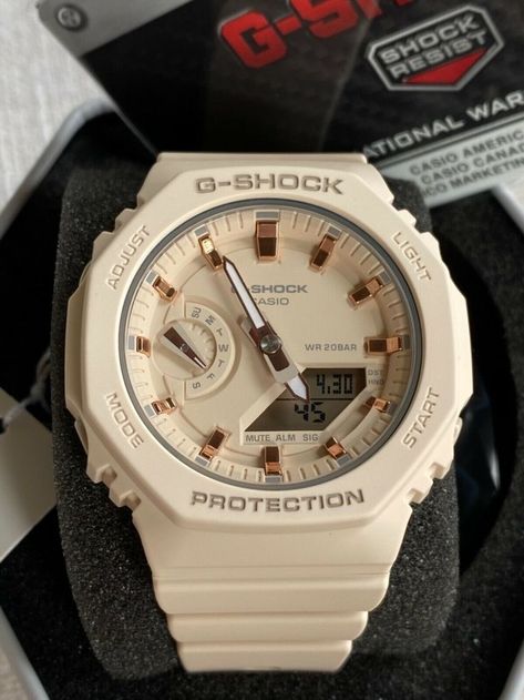 Casio G-Shock GMAS2100-4A Slim Lightweight Octagonal Bezel Pink CasiOak G Shock Aesthetic, G Shock Watches Women, Aesthetic Watches For Women, Stylish Watches For Girls, G Shock Watch, Woman Watches, Beauty Iphone Wallpaper, Casio G Shock Watches, Pretty Watches