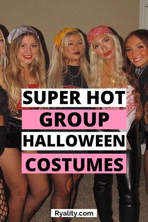 These are some really cute group halloween costumes for 4 friends! The best list of group halloween costumes 2023 I've seen so far Costumes For 4 Friends, Halloween Costumes For 4 Friends, Group Costumes For 4, Group Halloween Costumes For 4, Trio Halloween Costumes Women, Halloween Fashion Outfits, Halloween Costumes Kids Boys, Halloween Costumes Diy Couples, Girl Group Costumes