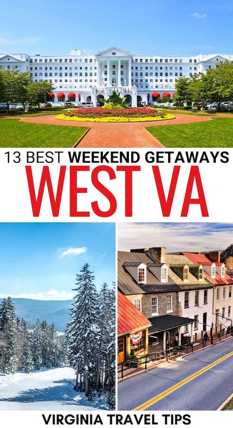 13 Extraordinary Weekend Getaways in West Virginia Cheap Weekend Getaways, West Virginia Travel, Weekend Getaways For Couples, Best Weekend Trips, Southern Usa, For Couples, Virginia Vacation, East Coast Travel, Best Weekend Getaways