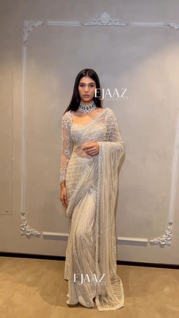 Ejaaz Couture, Net Saree Blouse Designs, Indian Bridesmaid Dresses, Saree Wearing Styles, Reception Outfit, Trendy Outfits Indian, Indian Bride Outfits, Fancy Sarees Party Wear, Traditional Indian Dress