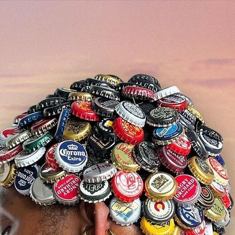 1of1 Custom Clothing Upcycling on Instagram: "Bottle cap wig 🔥☄️

Not intended to be but its giving us major Fallout vibes. 
Fire or mid? Let us know 👇

The artist is @knawtkai , check them out for the full process! 

-
-
#fashion #style #styling #fashionphotography #fashiondesign #bottlecap #bottlecapart #diyfashion" Bottle Cap Fashion, Cap Fashion, Bottle Cap Art, Bottle Cap, Custom Clothes, Diy Fashion, Fashion Photography, Wigs, Fashion Inspo