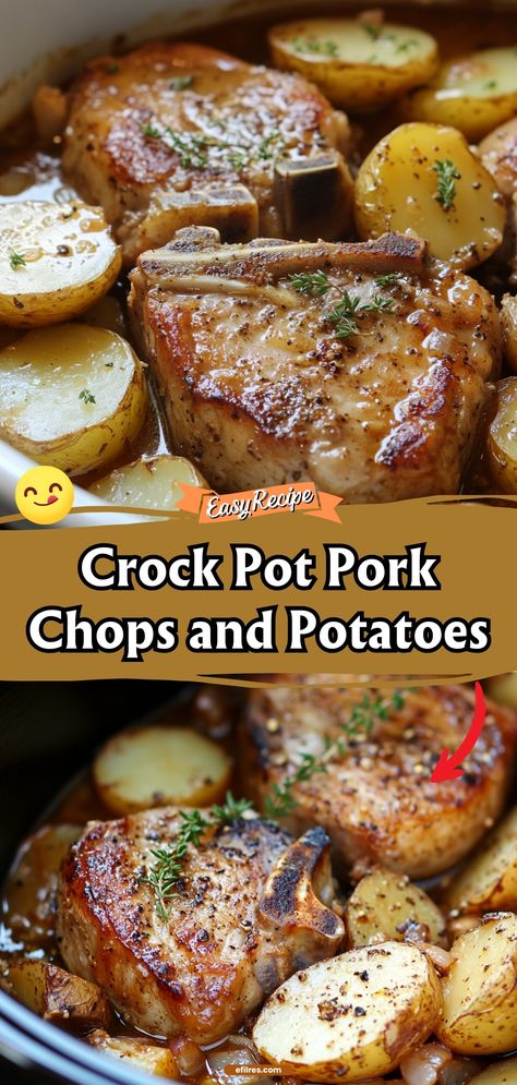 Slow Cooker Pork Chops Recipes, Crock Pot Pork Chops, Easy Delicious Meals, Boneless Pork Chop Recipes, Crock Pot Pork, Pork Crockpot Recipes, Pork Chop Recipes Crockpot, Pork Chops And Gravy, Pork Chops And Potatoes