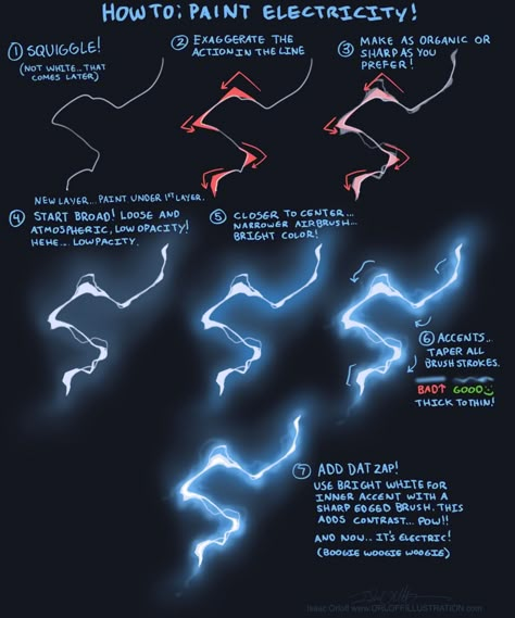 Drawing Lightning, Lightning Drawing, الفن الرقمي, Digital Art Beginner, Art Help, Tampa Bay Lightning, Animal Illustrations, 3d Artwork, Digital Painting Tutorials