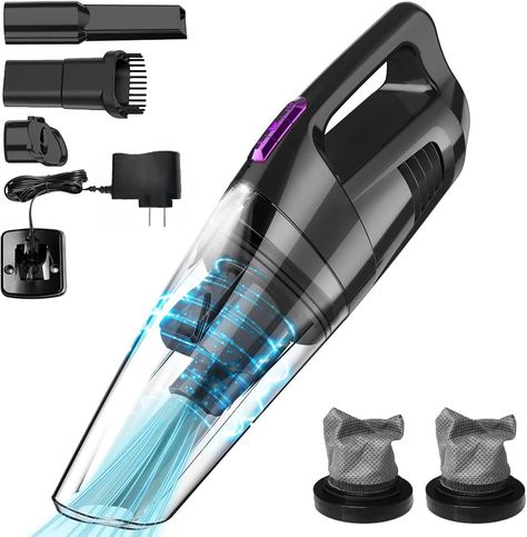 whall Handheld Vacuum Cordless, 8500PA Strong Suction Hand Held Vacuum Cleaner with LED Light, Lightweight Mini Car Vacuum Cordless Rechargeable, Portable Hand Vacuum Wet Dry for Car, Home and Pet Hand Held Vacuum, Wet Dry Vac, Seat Cleaner, Wet Dry Vacuum Cleaner, Portable Vacuum Cleaner, Hand Vacuum, Portable Vacuum, Car Vacuum Cleaner, Wet Dry Vacuum