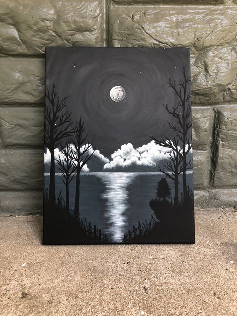 2 Canvas Painting Ideas Aesthetic, Easy Beautiful Paintings On Canvas, Painting To Do On A Black Canvas, Masculine Canvas Painting, Painting Ideas In Black Canvas, Things To Paint On Canvas Aesthetic Dark, Paint Ideas On Black Canvas, Cool Painting Ideas On Black Canvas, Simple Painting On Black Canvas