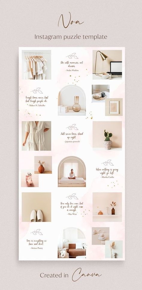 Watercolor Instagram Puzzle Template Minimal Instagram Layout Template Instagram Feed Design Instagram Beauty Templates IG Interior Design - Etsy UK😍 instagram post design Instagram Profile Template, Instagram Post Design Ideas, Instagram Feed Theme Layout, Post Design Ideas, Instagram Feed Design, Minimal Instagram, Instagram Puzzle Template, Instagram Branding Design, Puzzle Template