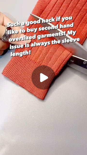 Milou Stella on Instagram: "Another fun hack by: @top_reetzy_clothes 🙌  #visiblemending #mendingwithembroidery #learntoembroider #broadwaymarket #fabrications" Sleeve Shortening Hacks, How To Hem Sleeves, Hand Sewing Hacks Clothes, How To Hem Sweater Sleeves, Clothes Repair Hacks, How To Shorten Sweatshirt Sleeves, Sewing Hacks Clothes Tips And Tricks, Diy Fashion Hacks Clothes, Sewing Tricks Hacks