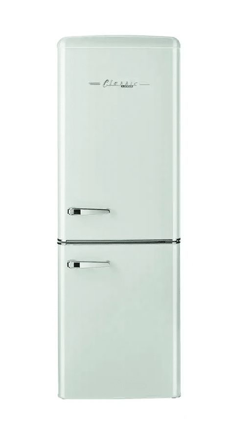 I get giddy whenever I walk into a kitchen with a Smeg retro refrigerator. They are the Daddy of retro fridges on the market but hot dang, they are pricey. When renovating the kitchen in our Whimsy Homes cabin, I knew I wanted to put a cute retro fridge in there. I went on a deep dive researching the coolest Smeg Fridge alternatives for all my retro loving babes who don't want to drop $3-4 grand on a fridge. Industrial Refrigerator In Kitchen, Small Retro Fridge, Retro Fridge Kitchen Ideas, Kitchen With Retro Fridge, Smeg Fridge Freezer, Vintage Fridge In Kitchen, Retro Refrigerator Kitchen, Small Refrigerator Ideas, Garage Fridge Ideas