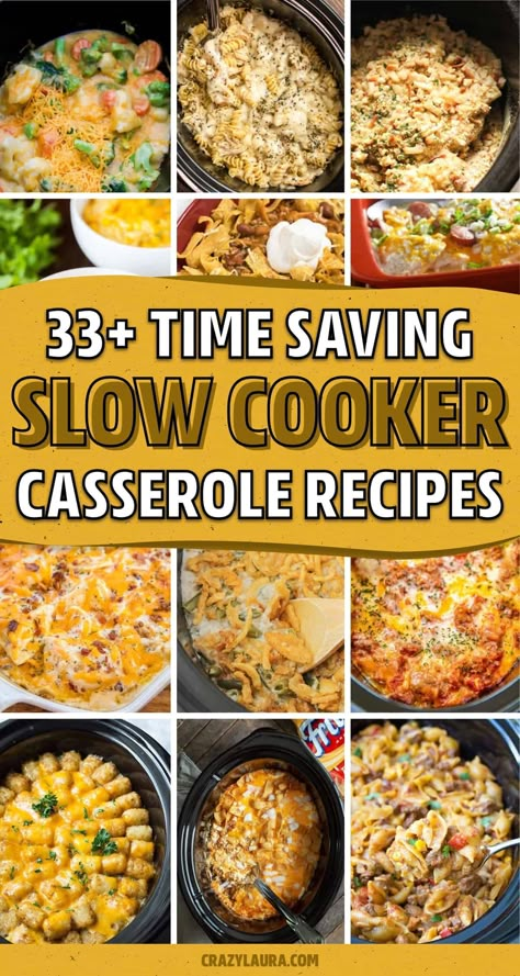 If you're looking for a new slow cooker recipe for lunch or dinner... check out these super tasty and easy to make crockport casserole recipe tutorials and ideas for inspiration to get started cooking! Cheap And Easy Dinner Ideas Crock Pots, Crockpot Meals For Hotel Rooms, Summer Crock Pot Dinners, Slow Cooker Meals For Two, Potluck Main Dish Recipes, Potluck Dishes Crockpot, Easy Crockpot Casseroles, Crockpot Casserole Recipes, Slow Cooker Casserole Recipes