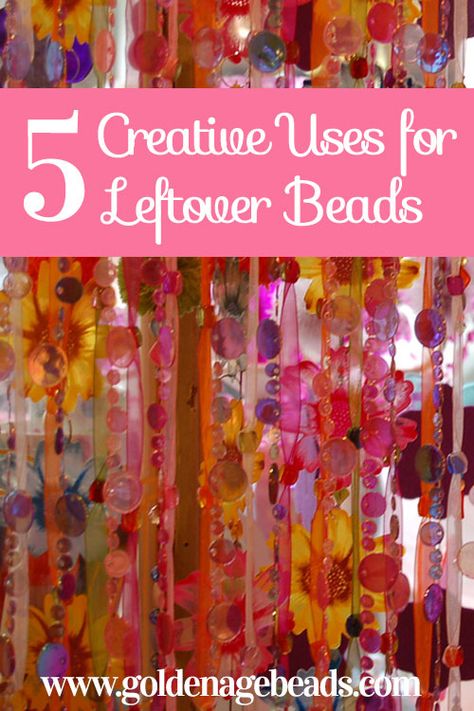 5 Creative Uses for Leftover Beads | Golden Age Beads Leftover Beads Projects, What To Make With Beads, Large Hole Bead Jewelry, Glass Bead Crafts Diy, Glass Bead Crafts, Glass Beads Diy, Seed Bead Art, Bead Soup, Lampwork Bead Jewelry