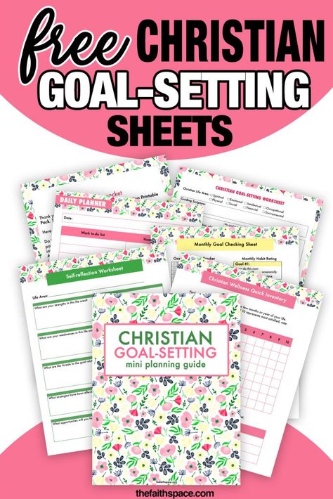 20 Guiding ideas for Christian goal setting - How to set goals Biblically (plus Christian goal-setting worksheet) Christian Goal Setting, Christian Planner Ideas, Christian Templates, Goal Planner Printable Free, Prayer Binder Ideas, Biblical Woman, Bible Planner, Goals Examples, Faith Goals