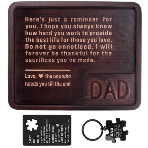 Mens Nightstand, Nightstand Tray, Engraved Wallet Insert, New Dad Gifts, Gifts For Dad Christmas, Funny Gag Gifts, Gifts For Dad From Daughter, Meaningful Christmas Gifts, New Step