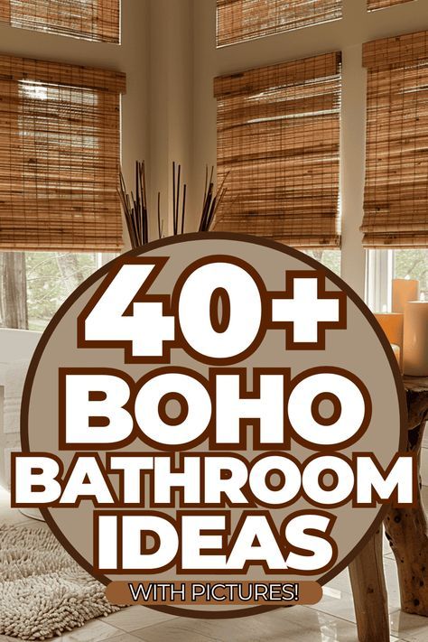 40+ Boho Bathroom Ideas [With Pictures!] Brown Boho Bathroom Ideas, Small Boho Bathroom Ideas Modern, Spa Bathroom Ideas Master Bath Decor Boho, Farmhouse Boho Home Decor, Rust And White Bathroom, Farmhouse Boho Bathroom Decor, Boho Peach Bathroom, Boho Bathroom Paint Ideas, Midcentury Modern Boho Bathroom