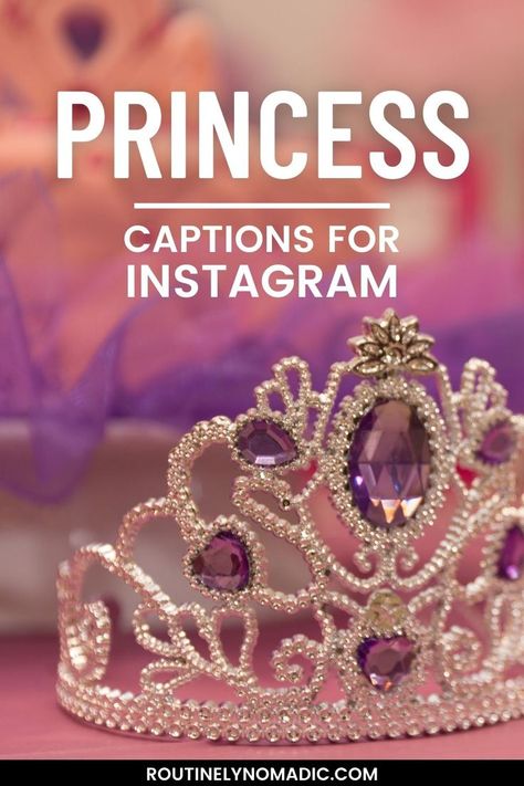 Crown with words princess captions for Instagram Crown Captions For Instagram, Princess Birthday Captions, Princess Costume Captions, Princess Vibes Captions, Caption For Princess Look, Quotes About Princesses, Pageant Captions For Instagram, Cinderella Instagram Captions, Princess Bio Ideas