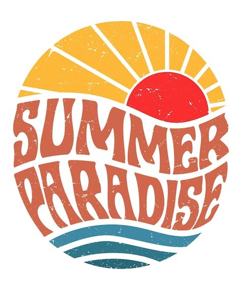 Summer Tshirt Designs, Vintage Tshirt Design, Vintage T Shirt Design, Typography Tshirt Design, Sunset Logo, Logos Vintage, Summer Logo, Logos Retro, Surf Logo