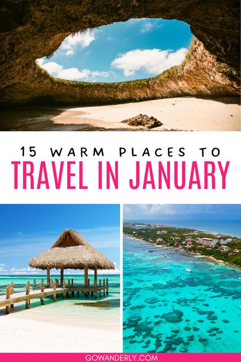 Discover warm travel destinations perfect for January getaways. Winter Vacation Destinations, New Years Travel Destinations, Best Travel Destinations 2024, Where To Travel In January, Best Places To Travel In January, January Vacation Destinations, 40th Birthday Trips For Women, January Travel Destinations, Warm Vacation Destinations