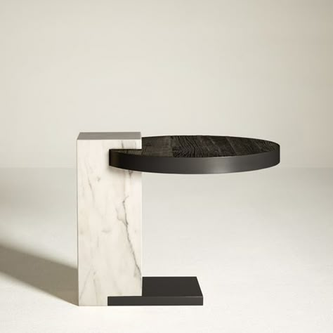 Barn in the City have created a cantilevered table out of their resin coated reclaimed barn wood and spliced with a marble and metal base Meja Sofa, Marble Furniture, London Design Festival, Keramik Design, Furniture Side Tables, Table Side, London Design, Marble Design, Marble Table