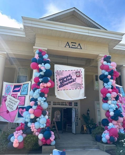 Purple Bid Day Theme, Bid Day Balloons, Zeta Bid Day Themes, Signed Sealed Delivered Bid Day, Bid Day Themes Sorority Unique, New Bids On The Block Bid Day, Sorority Bid Day Themes Unique, Bid Day Themes Sorority, Philanthropy Ideas