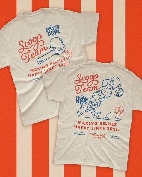 Ice Cream Truck Employee shirt by Carly Berry on Dribbble Work Tshirt Design Ideas, Staff Shirt Design, Getting It Together, Staff Shirts, Non Dairy Ice Cream, Ice Cream Logo, Ice Cream Shirt, Crazy Shirts, Hi Hello