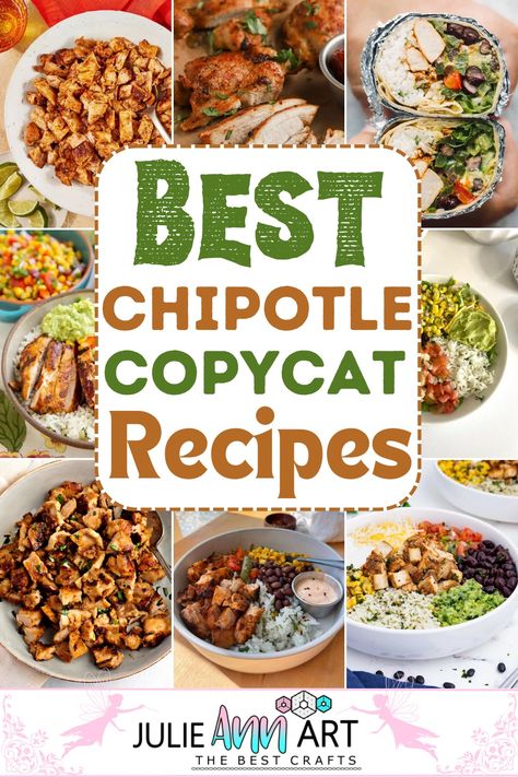 Best Chipotle Copycat Recipes Chipotle Restaurant Recipes, Chipotle Chicken Copycat, Chipotle Restaurant, Cat Meals, Chipotle Recipe, Brisket Seasoning, Chipotle Copycat Recipes, Chipotle Recipes Chicken, Chipotle Copycat