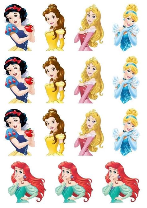 Princes Cakes Ideas, Hair Styles To Draw, Cupcakes Princesas, Disney Princess Printables, Rapunzel Birthday Cake, Cinderella Cake Topper, Disney Princess Cake Topper, Disney Princess Birthday Cakes, Disney Princess Cupcakes