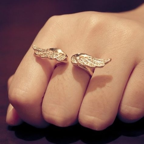 Angel Wing Ring, Sweet Ring, Rhinestone Ring, Cheap Jewelry, Crystal Ring, Cute Rings, Fashion Ring, Cheap Fashion, Crystal Rings