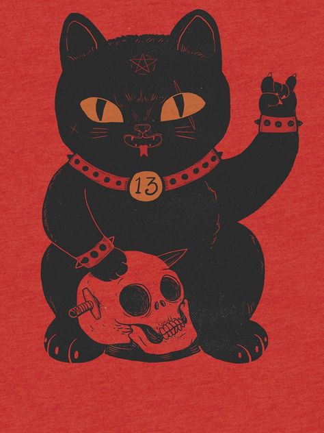 A Black Cat, A Black, Black Cat, Van, Red, T Shirt, Black