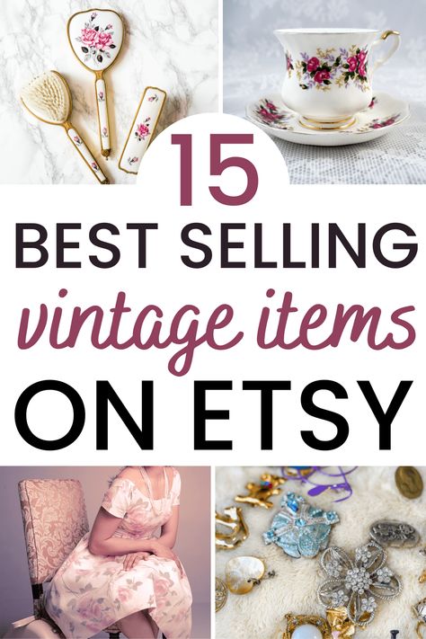 best selling vintage items on etsy Reselling Thrift Store Finds, Handmade Crafts To Sell, Easy Jewelry Making Ideas, Vintage Booth Display, Projects To Make And Sell, Diy Projects To Make And Sell, Craft Ideas To Sell, Vendor Ideas, Reselling Business