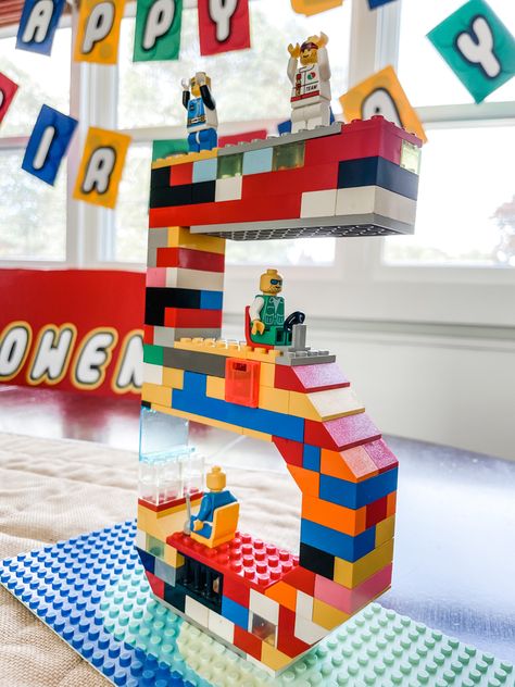 5th Lego Birthday Party, Building Blocks Birthday Party, Lego Themed Party Food, Lego City Birthday Party Ideas, Lego Ninjago Birthday Party Ideas, Lego Building Party, Lego Birthday Party Backdrop, Lego 4th Birthday Party, Boys Lego Birthday Party