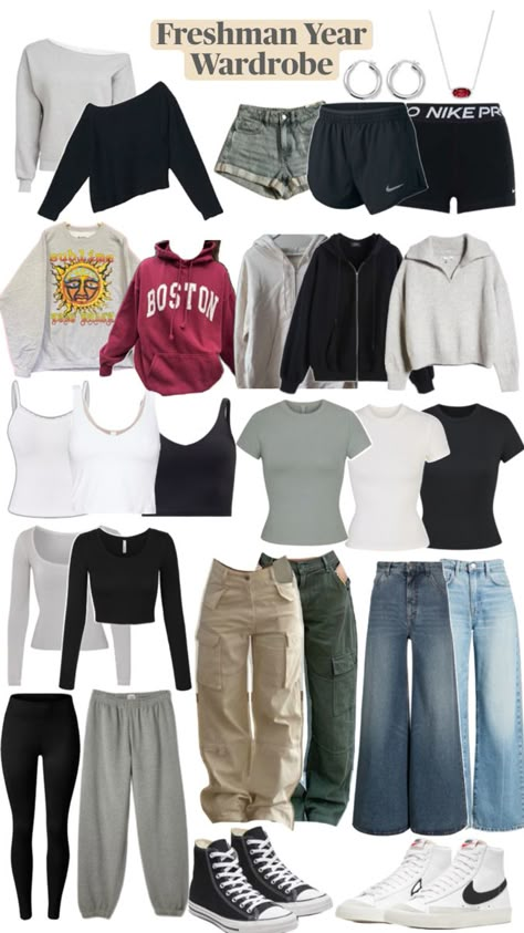 Back to school shopping Outfit Ideas For School Layout, Back To School Aesthetic Outfits, Back To School Shopping List Clothes, Outfits For Each Day Of The Week, Aesthetic Looks For School, Easy School Fits, Spring School Outfits Highschool, Outfits For School Jeans, Non Basic Outfits