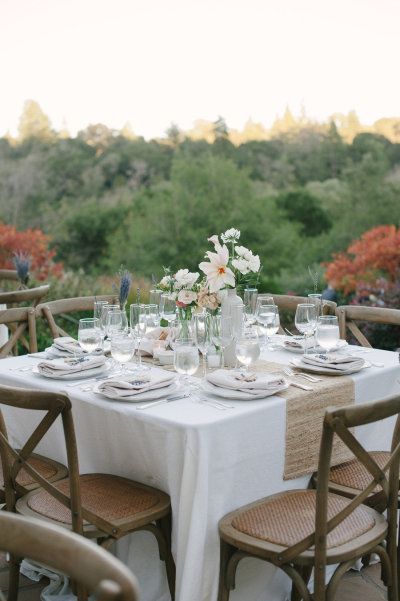 #tablescapes Photography by pictilio.com Floral Design by twigandpetals.com/  Read more - http://www.stylemepretty.com/2013/05/28/backyard-california-wedding-from-pictilio/ Pretty Tables, Rustic Theme, Square Table, Wedding Table Decorations, Set The Table, Wedding Tables, Wedding Table Settings, Outdoor Setting, Table Setup