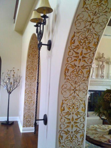 Border Stencil, Painted Chair, Royal Design, Flower Box, Decoration Inspiration, House Projects, Style At Home, Stencils Wall, Arabesque