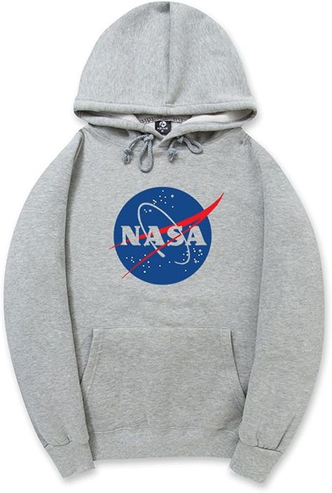 CORIRESHA Fashion NASA Logo Print Hoodie Sweatshirt with Pocket(Smaller Than Standard Size) Mens Grey Hoodie, Drip Clothes, Nasa Hoodie, Nasa Logo, Grey Hoodie Men, Hoodie Logo, College Hoodies, Vintage Clothing Men, Pop Design