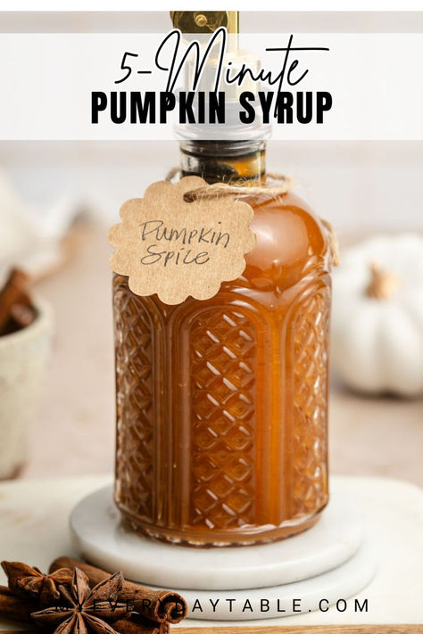 pumpkin syrup Cold Foam Drinks, Pumpkin Syrup Recipe, Pumpkin Spice Syrup Recipe, Homemade Pumpkin Spice Syrup, Pumpkin Cold Foam, Fall Coffee Recipes, Mini Pumpkin Muffins, Diy Pumpkin Spice, Pumpkin Syrup