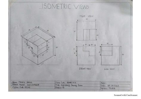 I will make orthographic projections with oblique and isometric views,3d models design Oblique Drawing, Isometric Drawing Exercises, Orthographic Projection, Isometric Drawing, Drawing Exercises, Drawing Drawing, Design Design, Service Design, Geometry