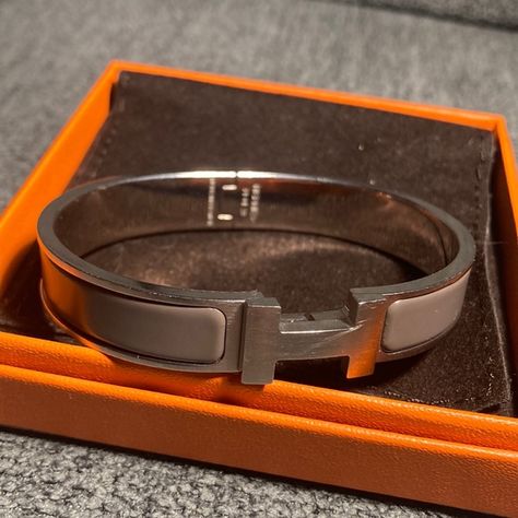 Hermes Silver Clic H H Bracelet, Bangles, Bracelet, Silver