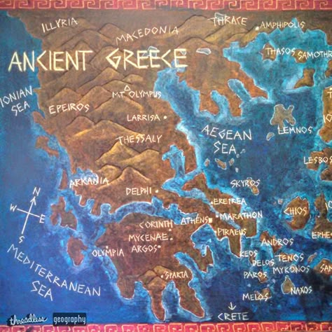 I drew this map on my blackboard as the backdrop for our study of Ancient Greece in 5th grade. We are a charter school that teaches using the Waldorf philosophy through stories and art. Maps and geography are a big part of this journey. Ancient Greece Map, Ancient Greece Mythology, Ancient Greece Aesthetic, Rome Map, Greece Mythology, Greece Map, Classical Greece, World History Lessons, Chalkboard Drawings