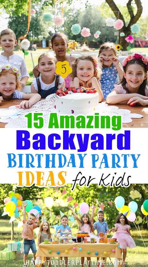 Backyard Birthday Party Activities, Boys Backyard Birthday Party, Kids Backyard Birthday Party Ideas, Easy Backyard Birthday Party Ideas, Kids Party At Home Ideas, Fun Party Ideas For Kids, Outside Kids Birthday Party Ideas, Park Games For Kids Birthday Parties, Things To Do At Kids Birthday Party